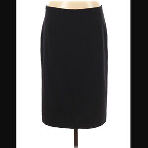 MaxMara Skirt 10 Midi Virgin Wool Straight Italy Black Luxury Office Careerwear